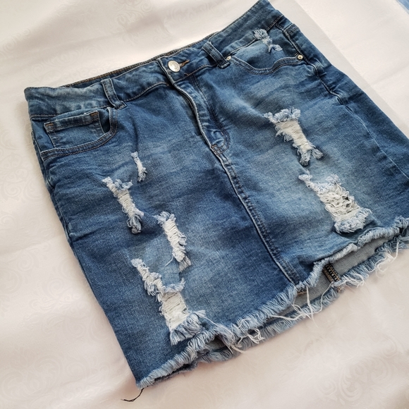Wax Jeans Mini Skirt - Picture 2 of 3